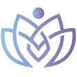 logo de un loto con diseño minimalista para una página de meditación